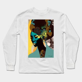 Woman with flowers in her hair. Long Sleeve T-Shirt